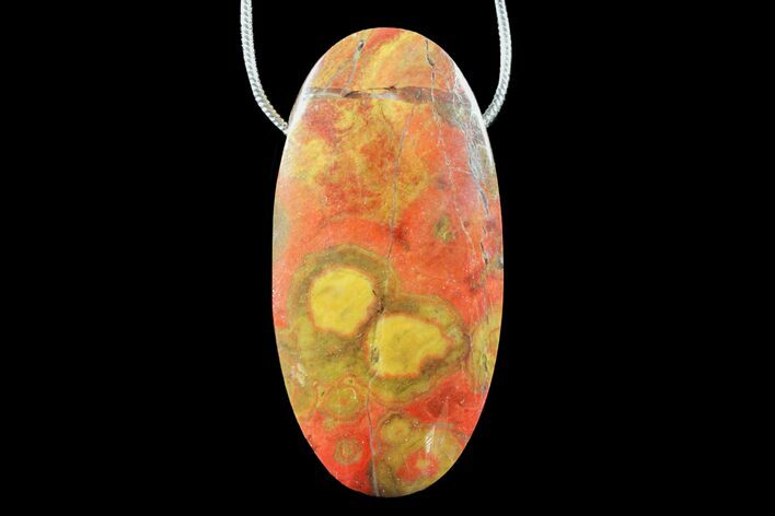 Morgan Hill Poppy Jasper Pendant with Snake Chain Necklace #171138